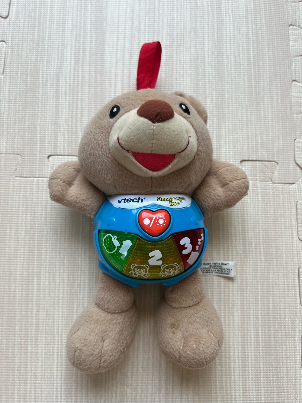 Happy Lights Bear Plush Toy - Tan and Blue